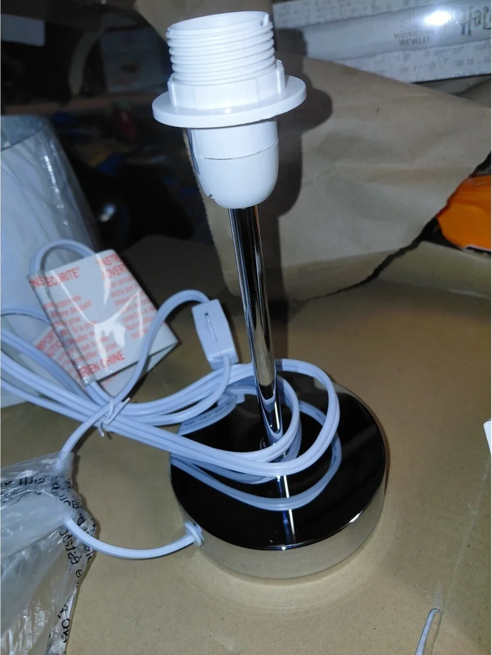 Silver Table lamp 12in Home, office